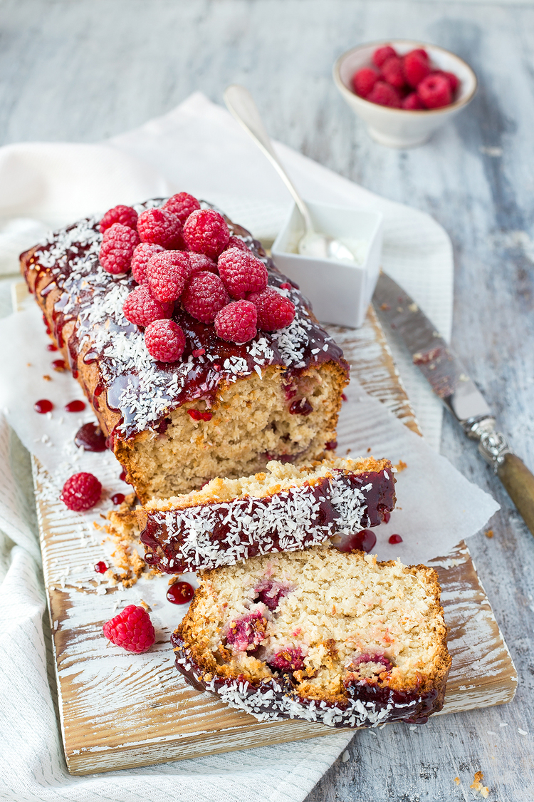 raspberry and coconut cake